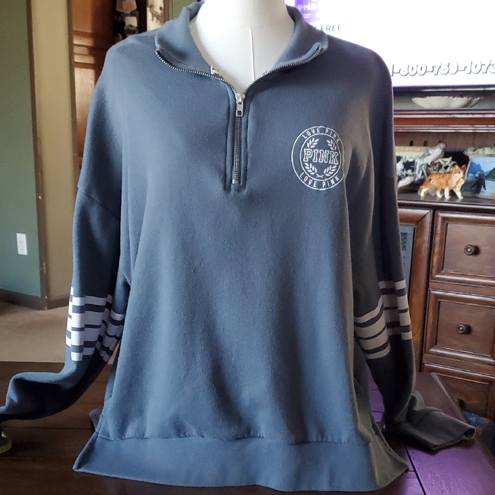Victoria's Secret Pink Zip-Up Sweater - Dark Gray